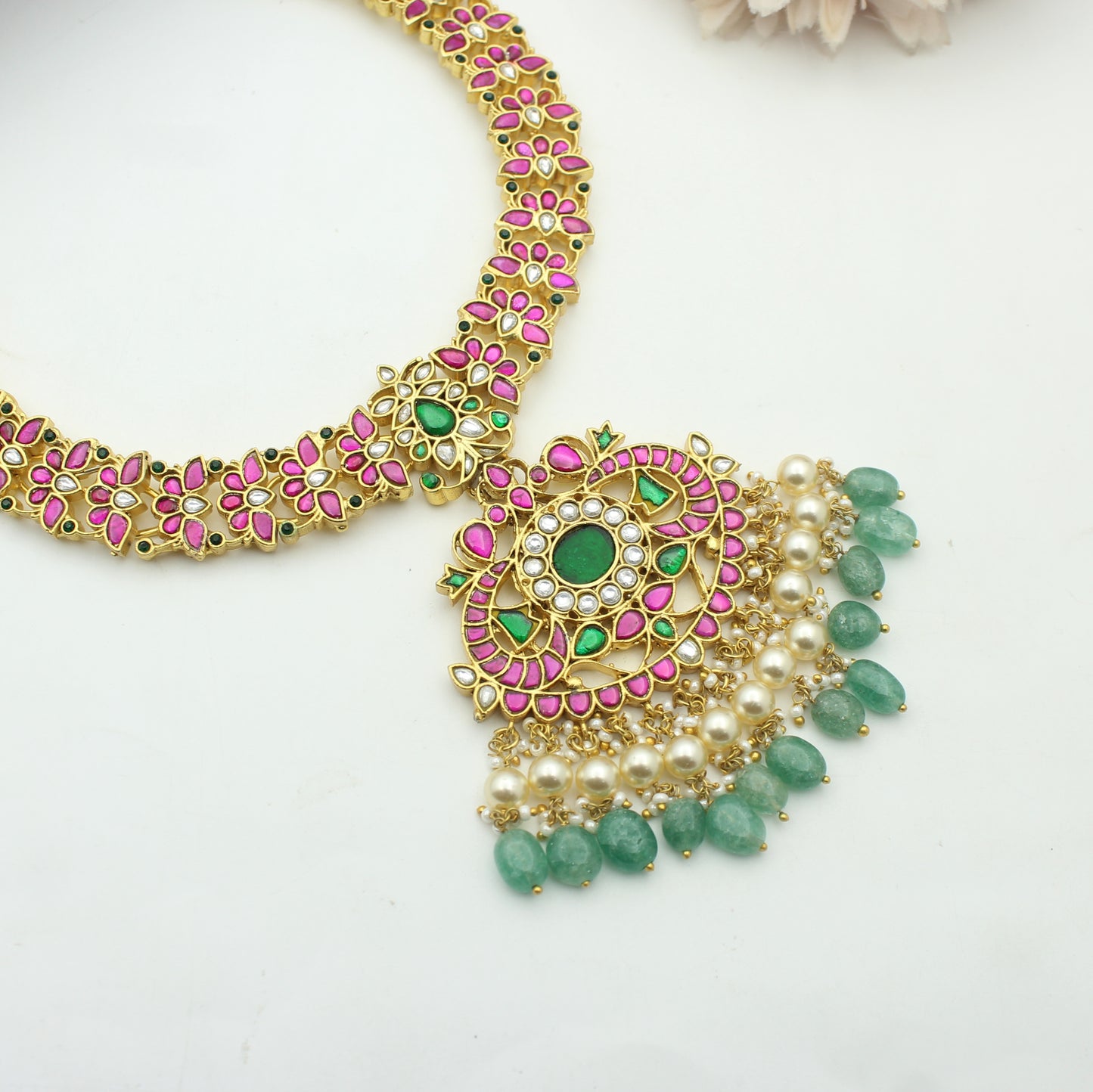 41889 Jadau simple short necklace