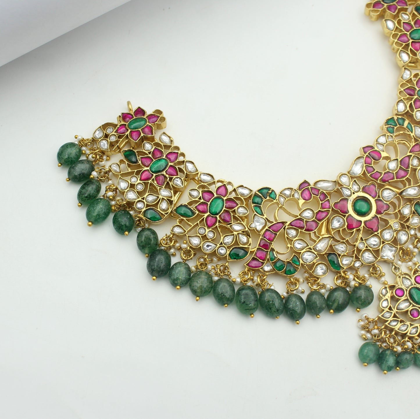 41864 Jadau Necklace Peacock
