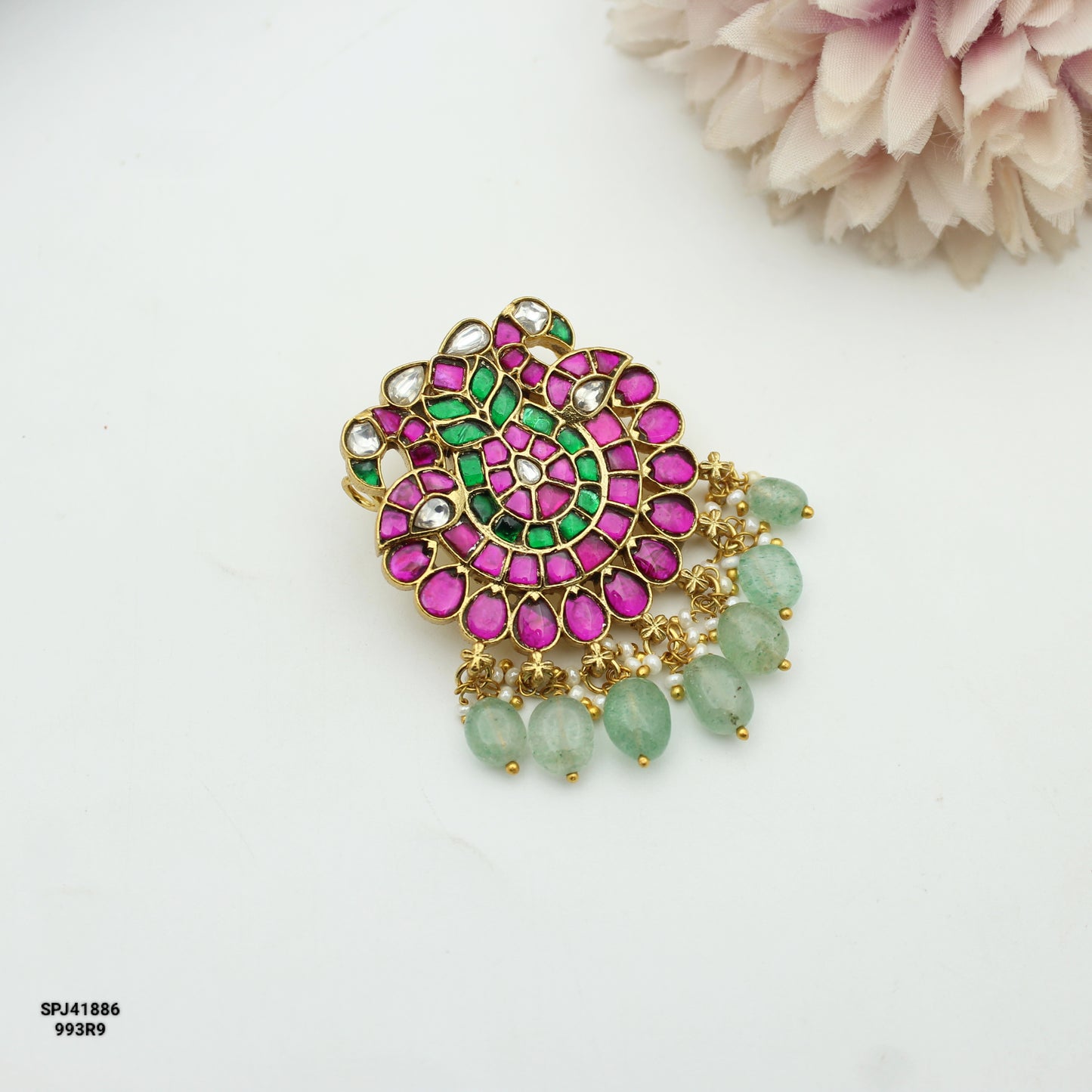 Jadau double peacock locket
