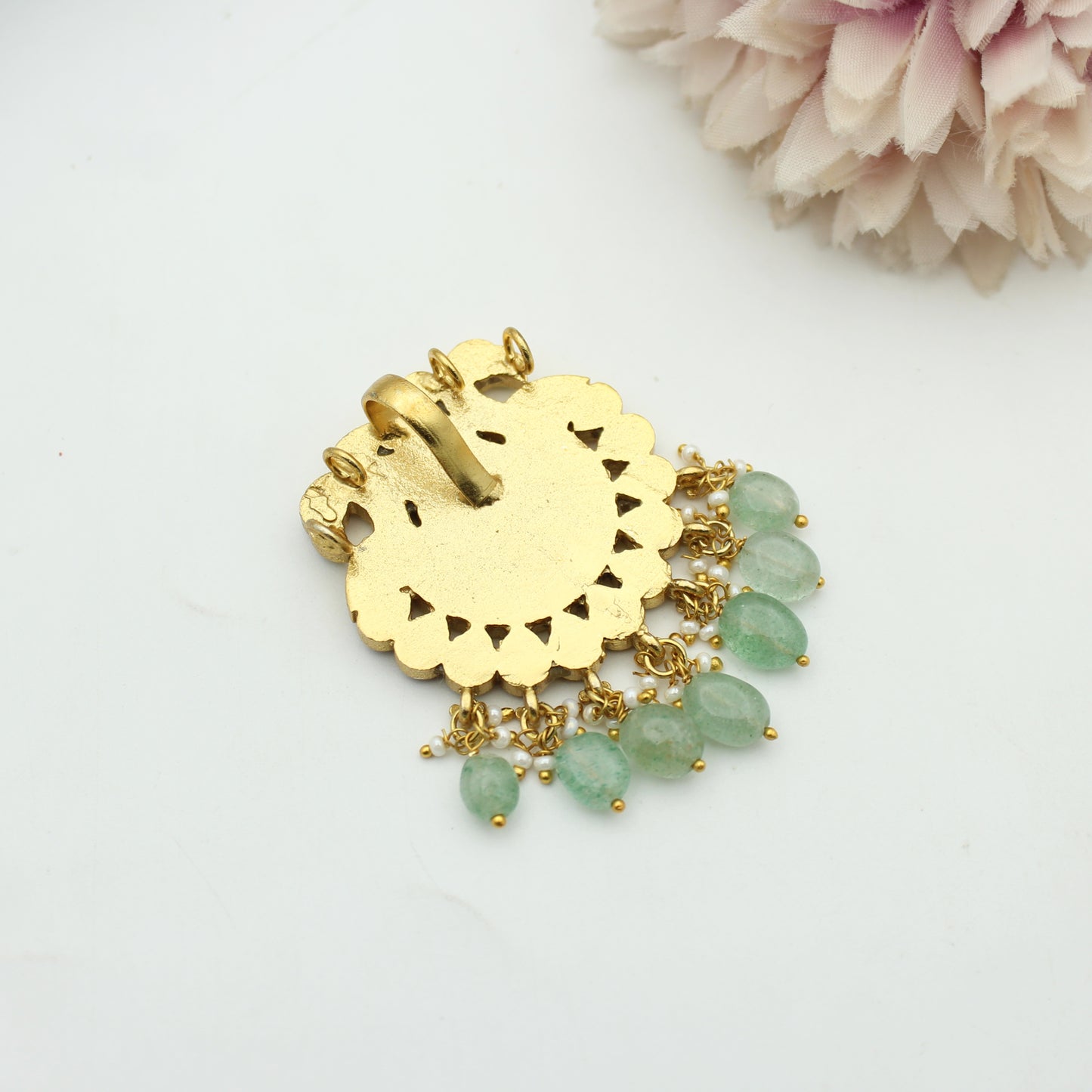 Jadau double peacock locket