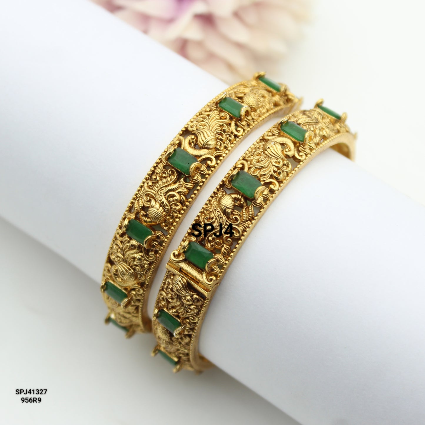 41921/41327 Gold replica peacock design openable bangles