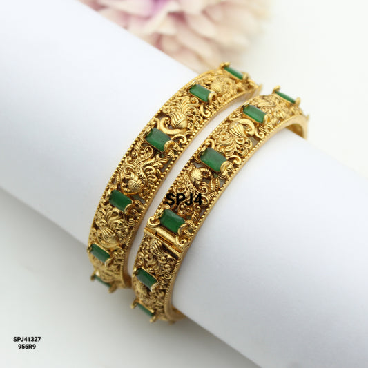 41921/41327 Gold replica peacock design openable bangles