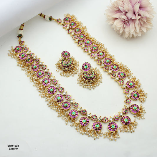 41931 Jadau Bottumala Long Necklace Set