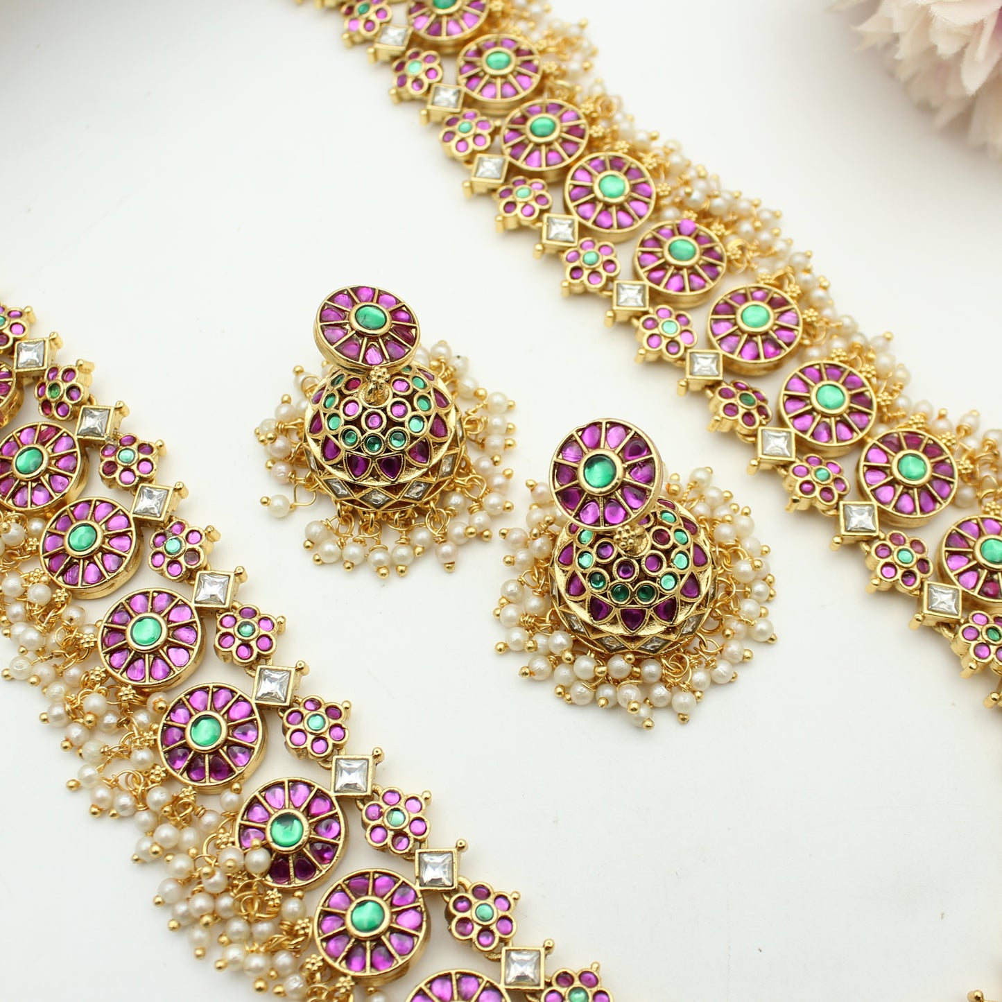 41931 Jadau Bottumala Long Necklace Set