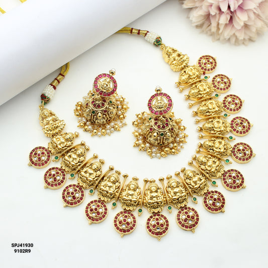 41930 Bottumala Short Necklace Set With Push Back Earrings