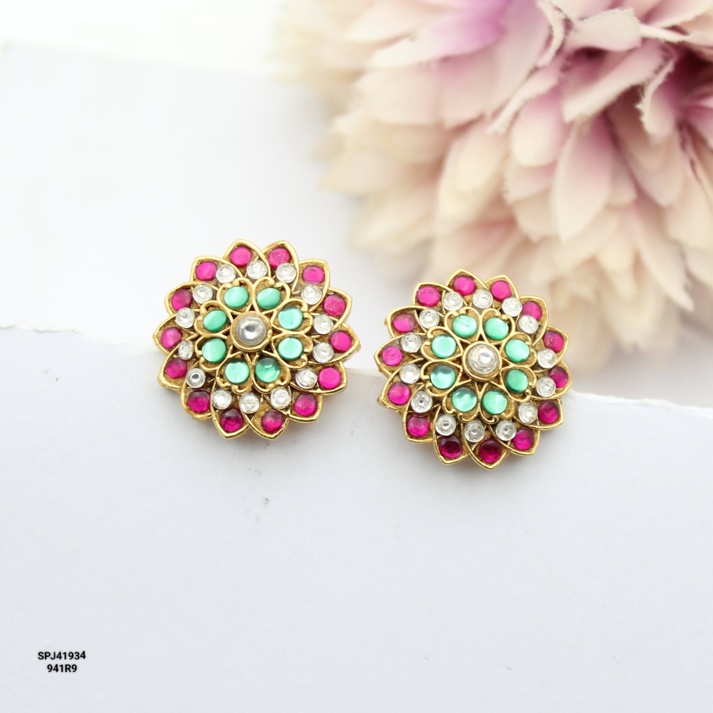 41934 Jadau Multi Stone Stone Push Back