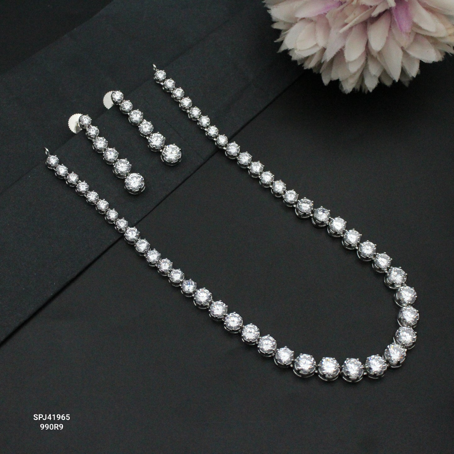 41965 Platinum Single Line Necklace