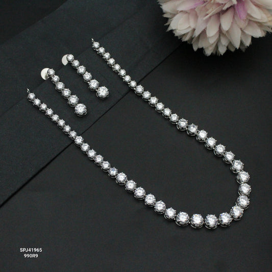 41965 Platinum Single Line Necklace