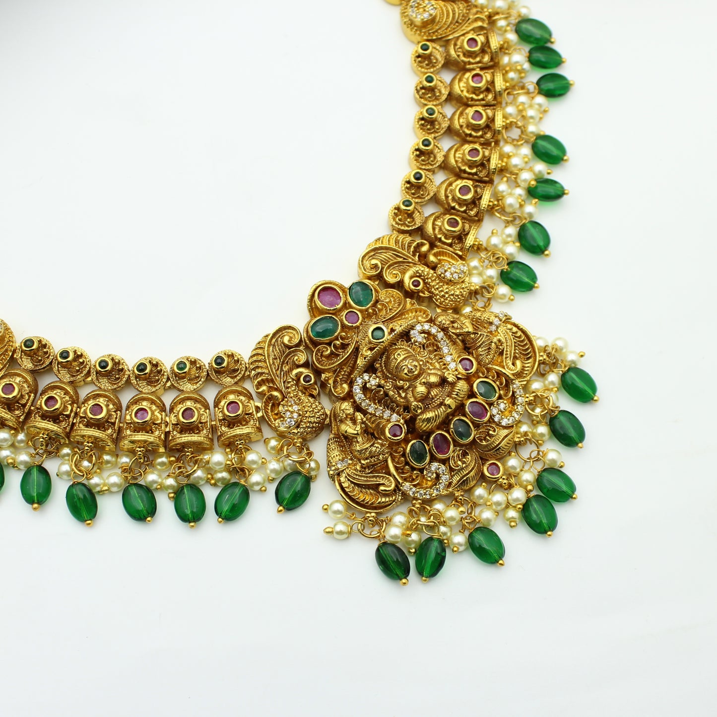 41986 Nakshi Laxmi Peacock Short Necklace Set