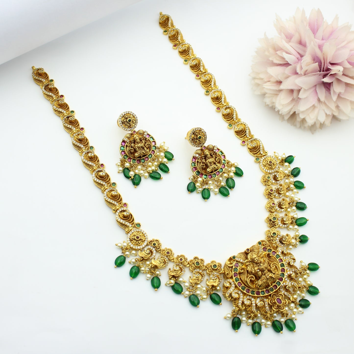 41983  Nakshi Laxmi Long Necklace Set