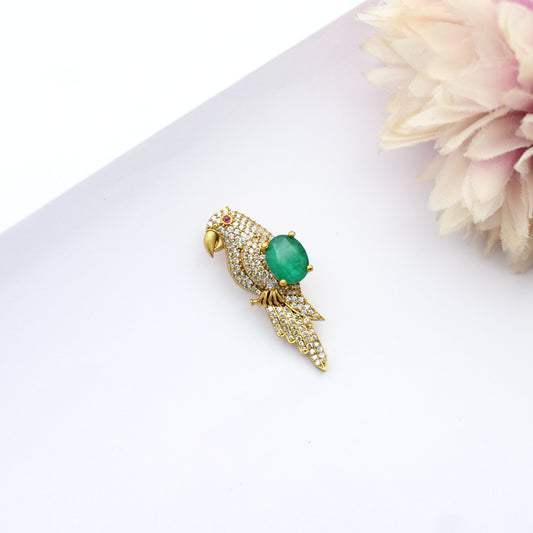 Parrot Brooch Green