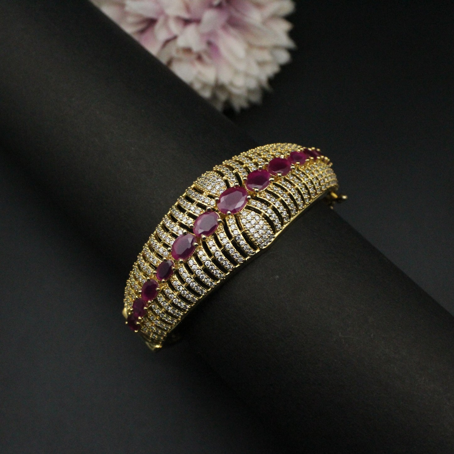 16333 CZ red stone bracelet