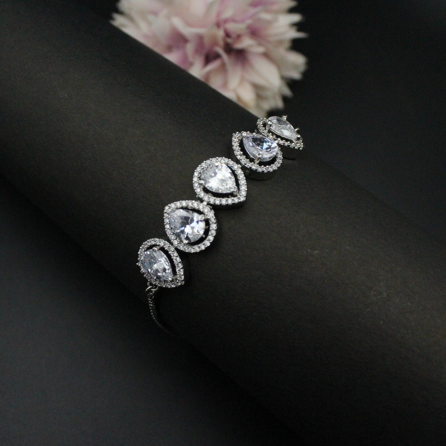 Platinum full white chain bracelet