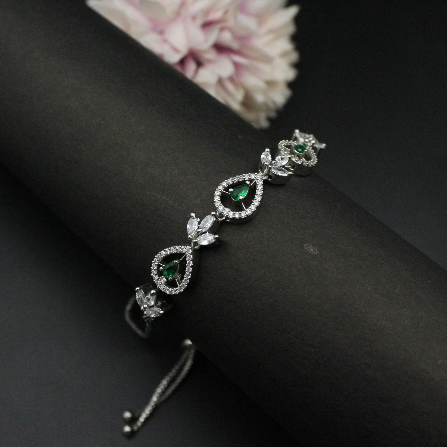 GJ Chain Bracelet Green