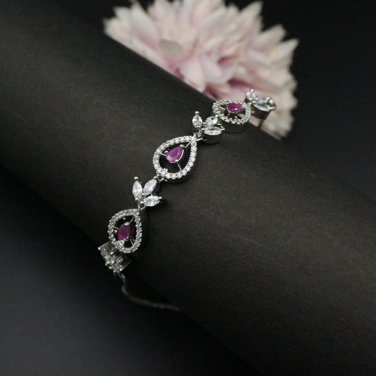GJ Chain Bracelet Dark Pink