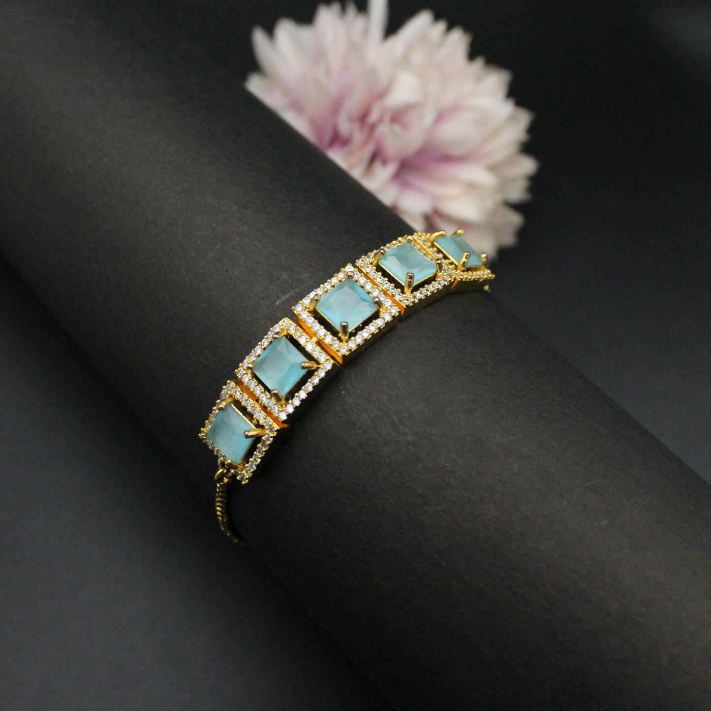 GP light blue stone chain bracelet