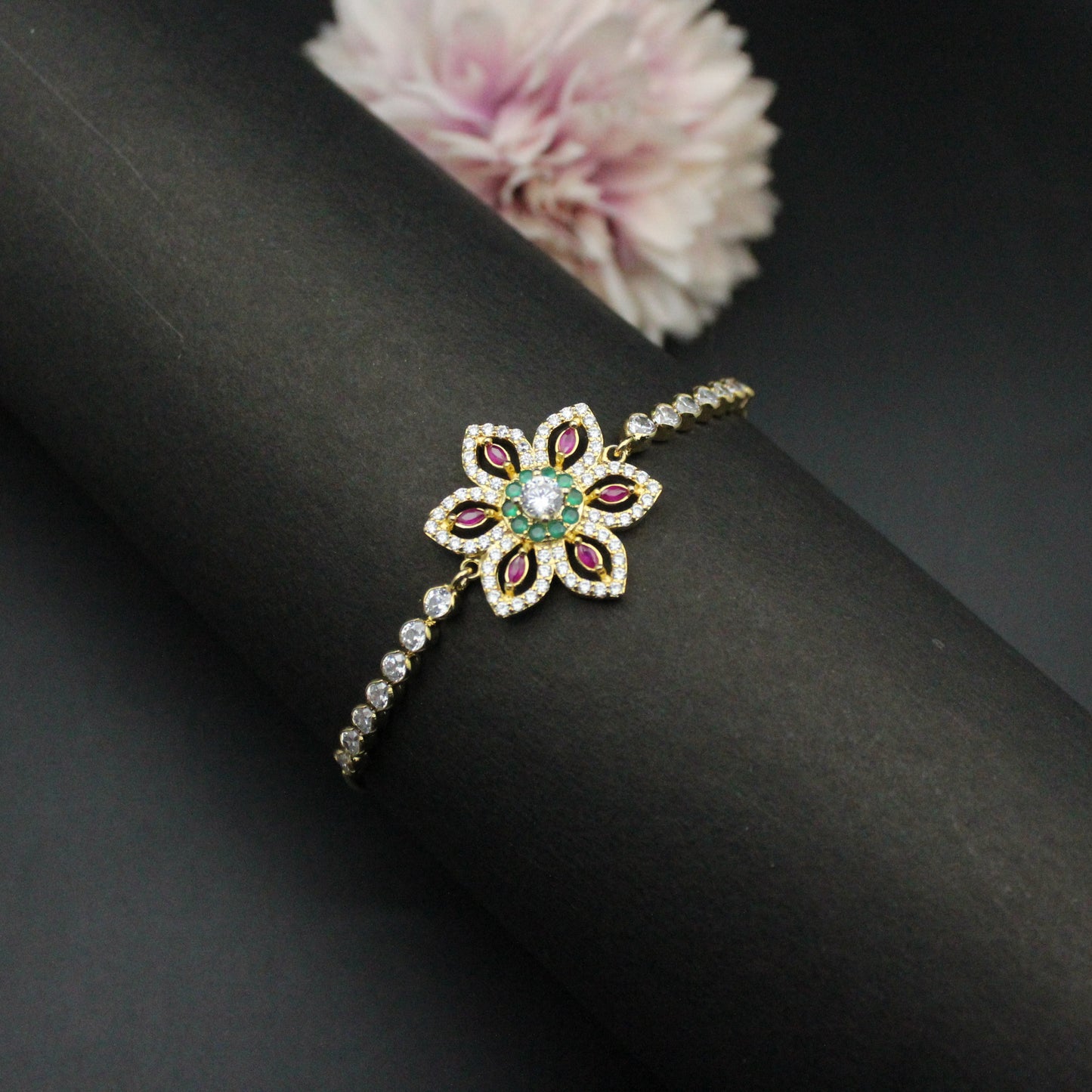 CZ Flower chain bracelet