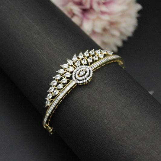 Real diamond replica uncut stones openable bracelet