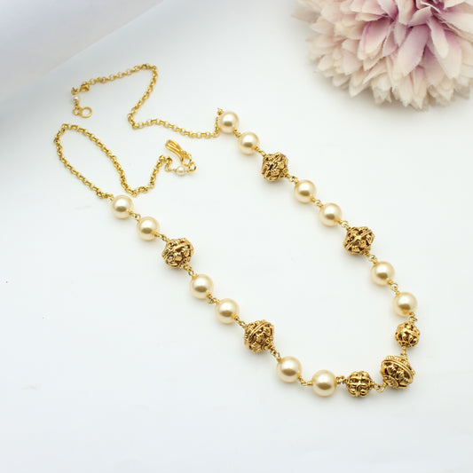 1 Line Pearls & Nakshi Balls Mala