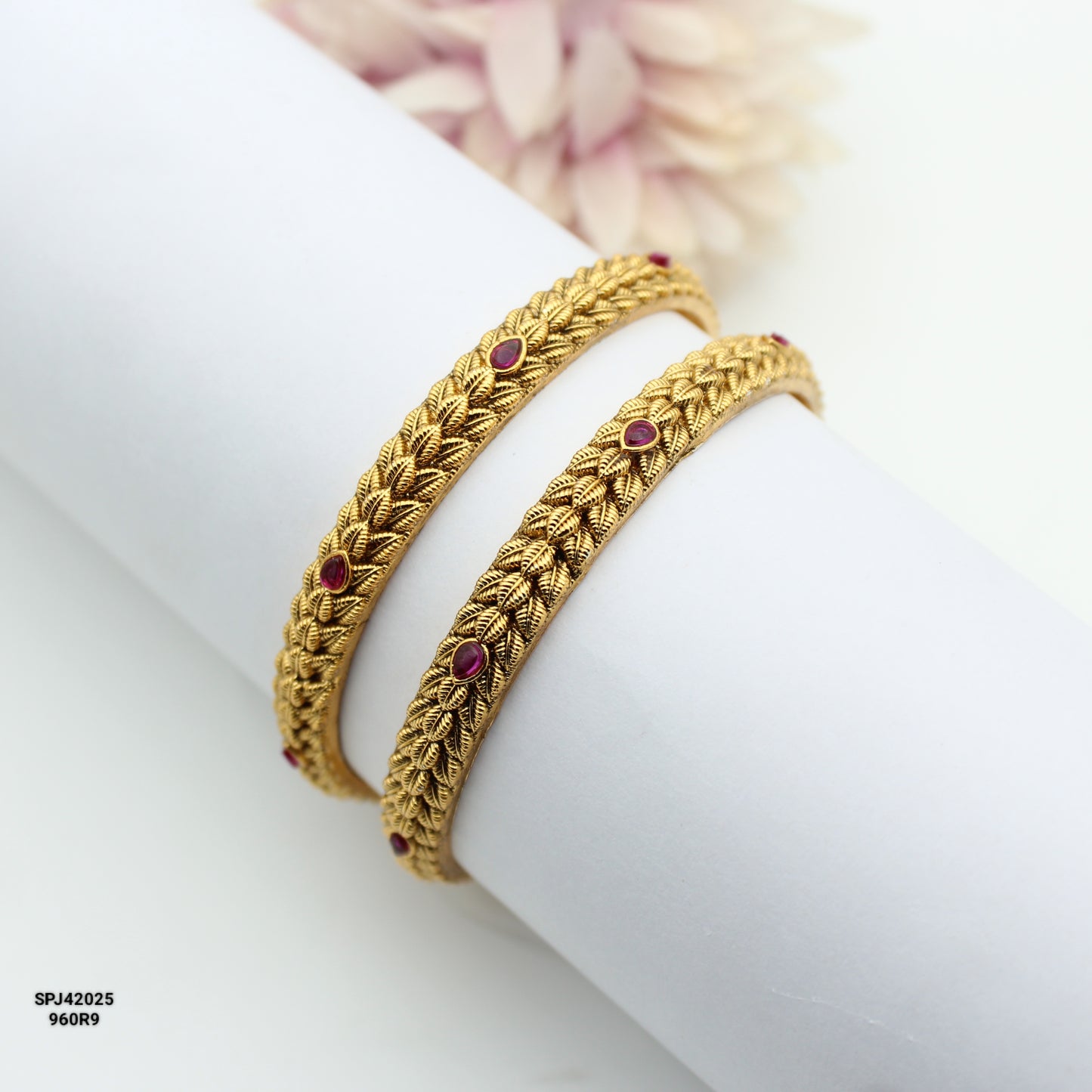 Nakshi Ruby Stone Bangles
