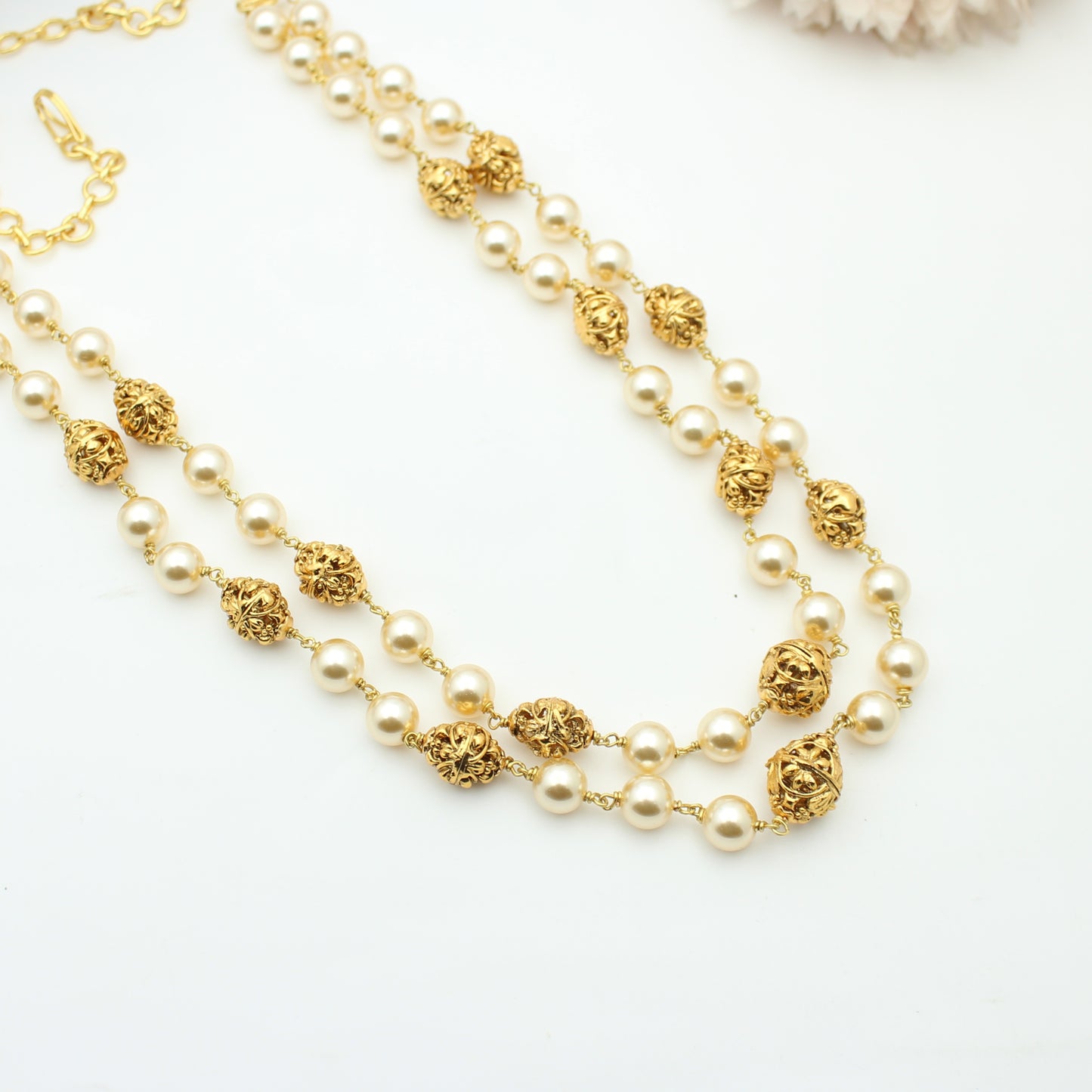 2 Lines Pearls & Nakshi Balls Mala