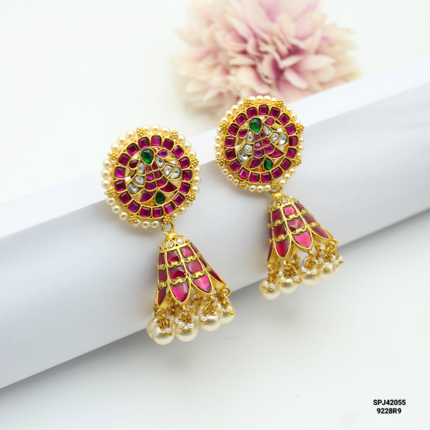 Jadau Multi Stone Big Jhumki