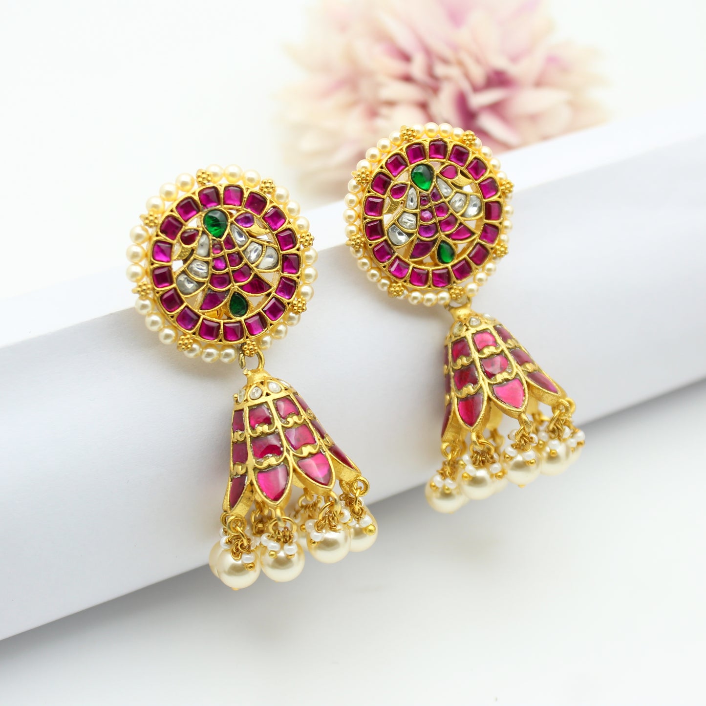 Jadau Multi Stone Big Jhumki