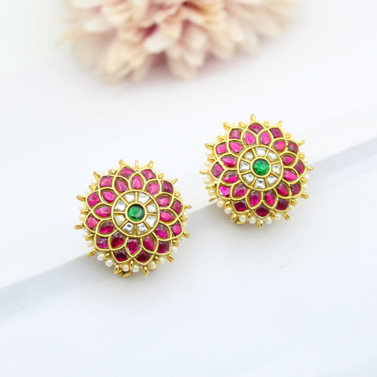 Jadau Flower Multi Studs