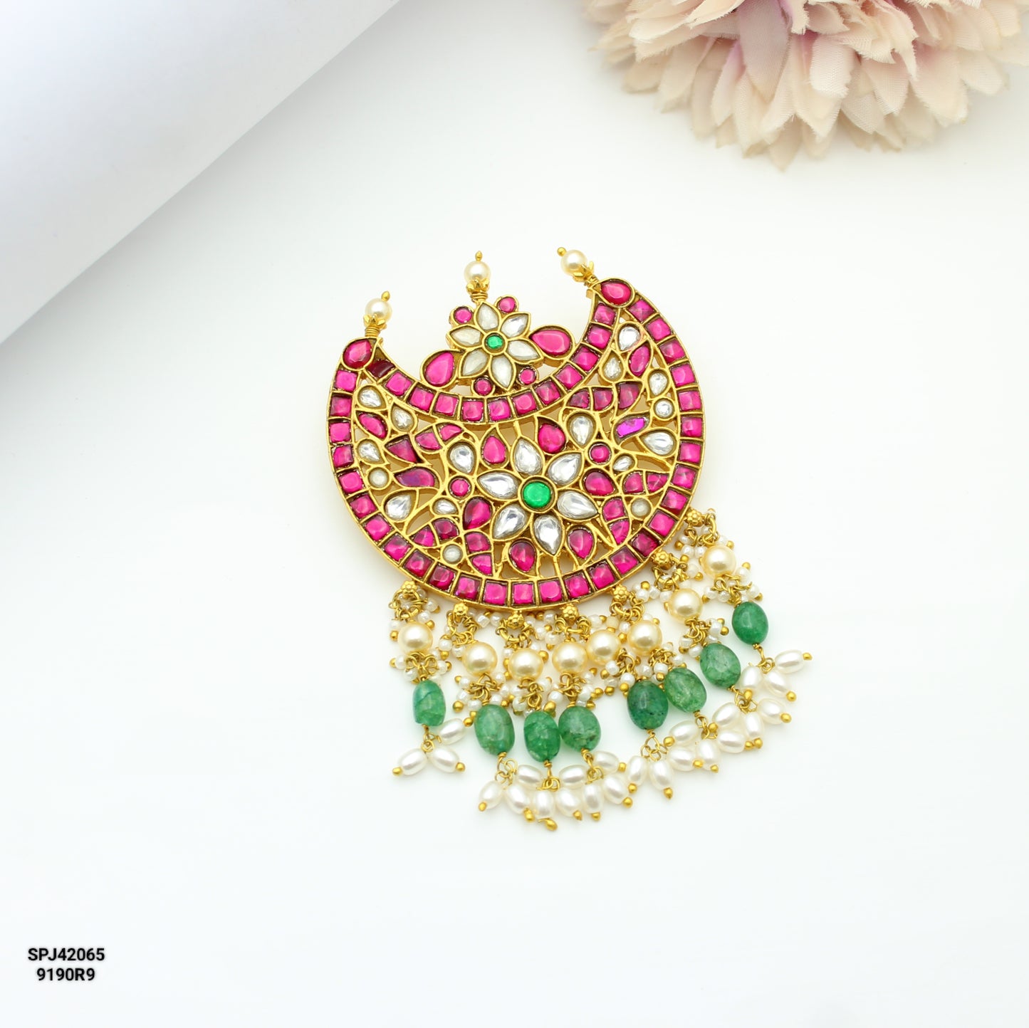 Jadau Chand Pendant