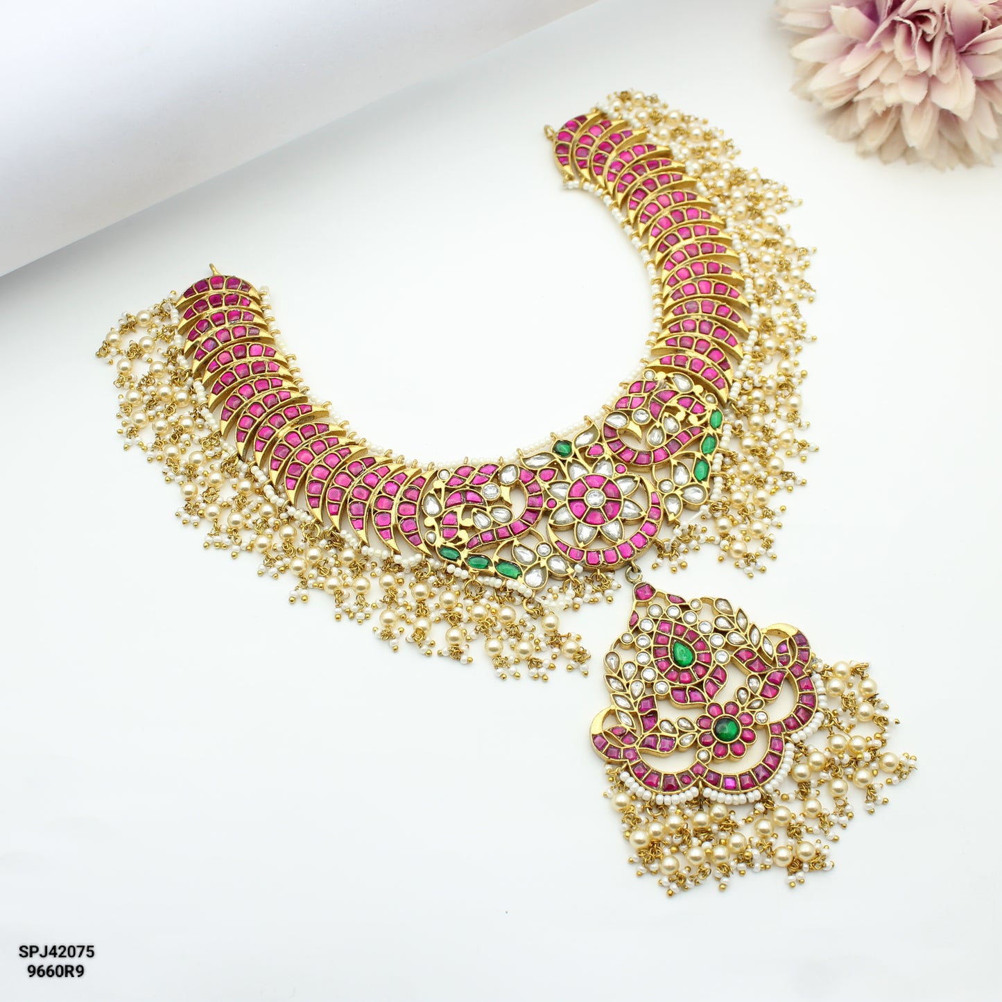J. adau Peacock Multi Stone Necklace