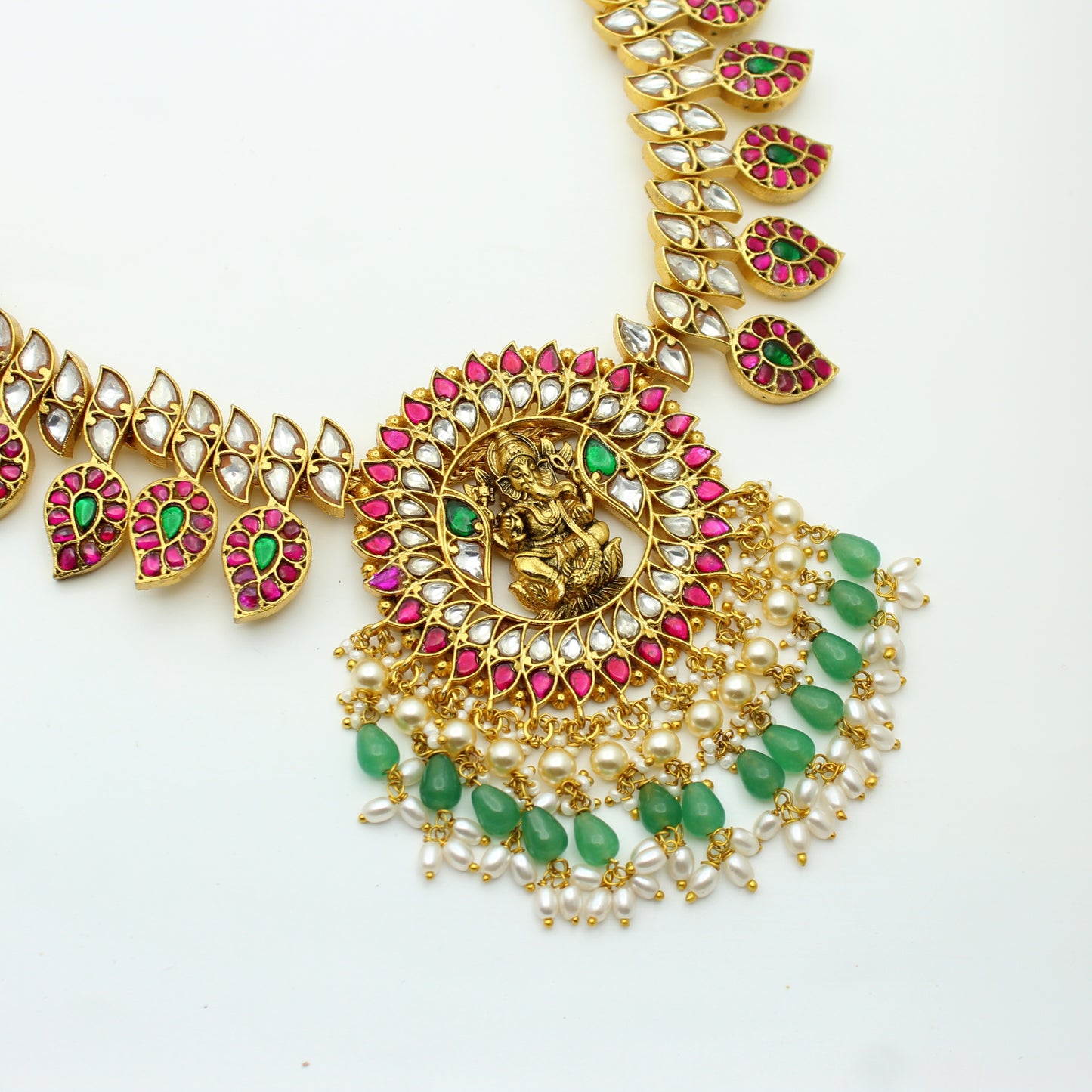 Jadau Ganesh Mango Necklace