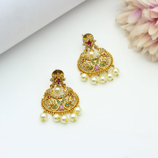 Nakshi Peacock Chandbali