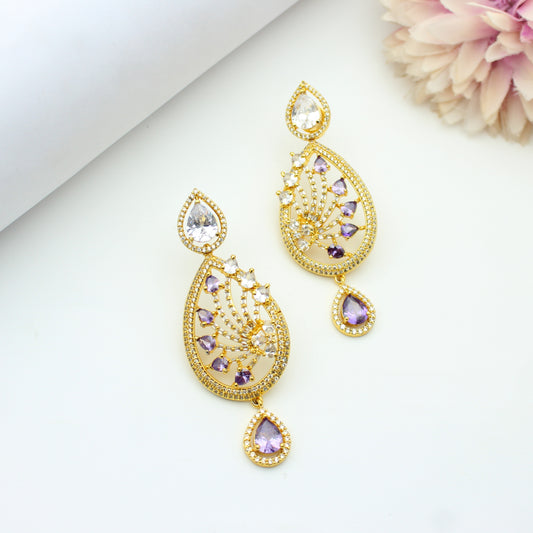 GP Earrings Violet And AD White