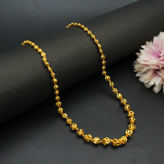 Big Round Balls Gold Chain 24"