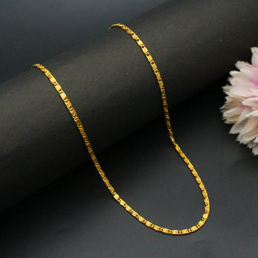 2 Side Oval Gold Chain 24"