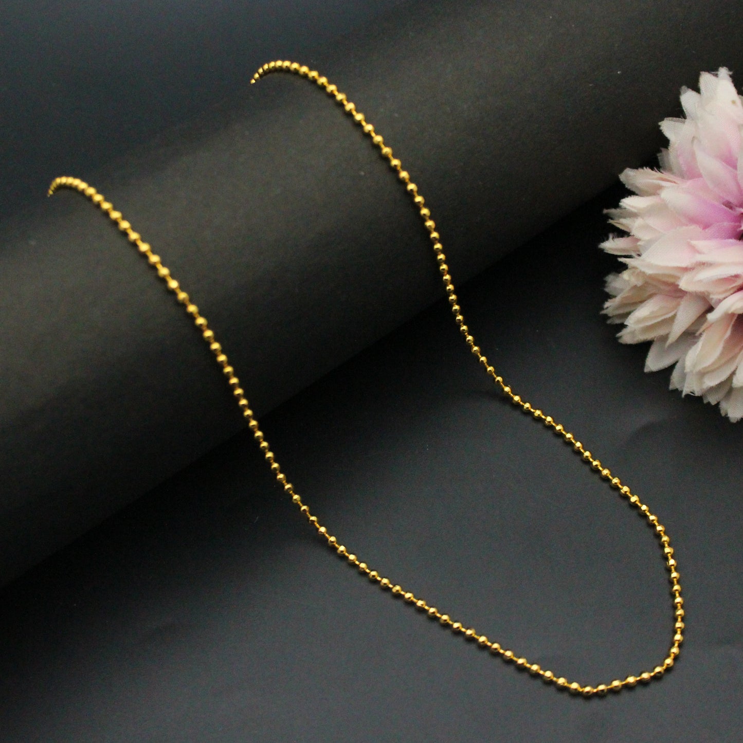 Gold Ball Small Chain 24"