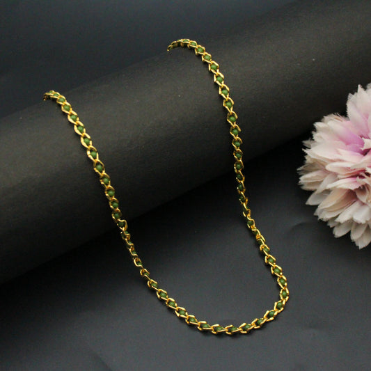 Gold Green Ball Chain 24