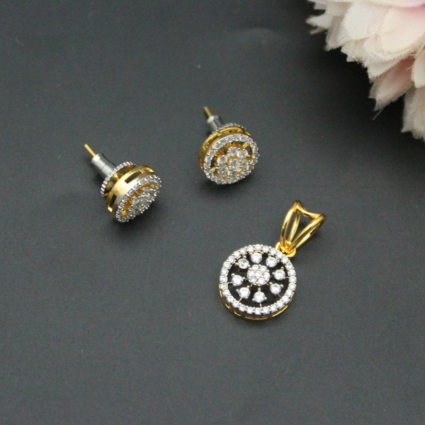 GJ Pendant Set With Push Back Studs