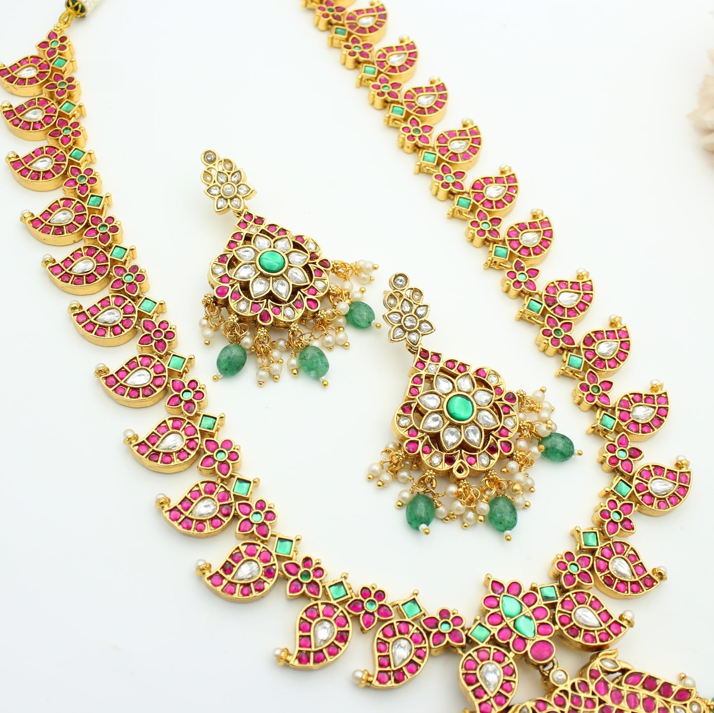 Jadau Mango 2 In 1 Long Necklace Set