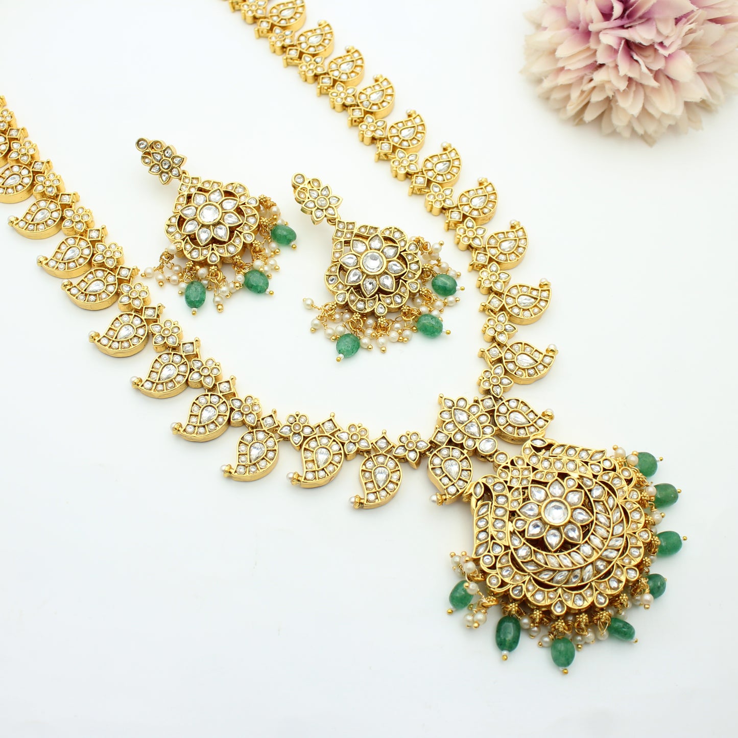 Jadau Mango 2 In 1 Long Necklace Set