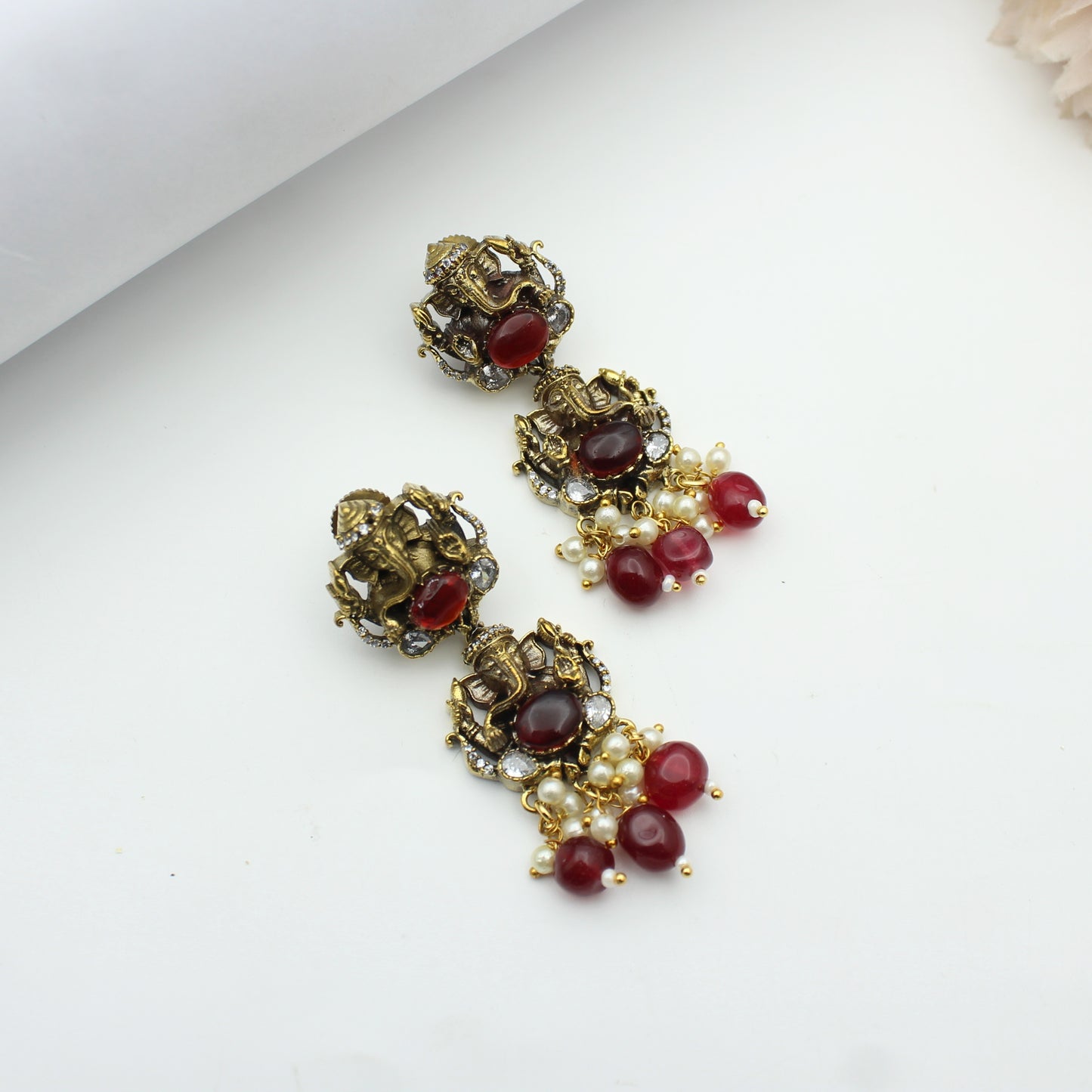 Victorian Ganesha Necklace Red