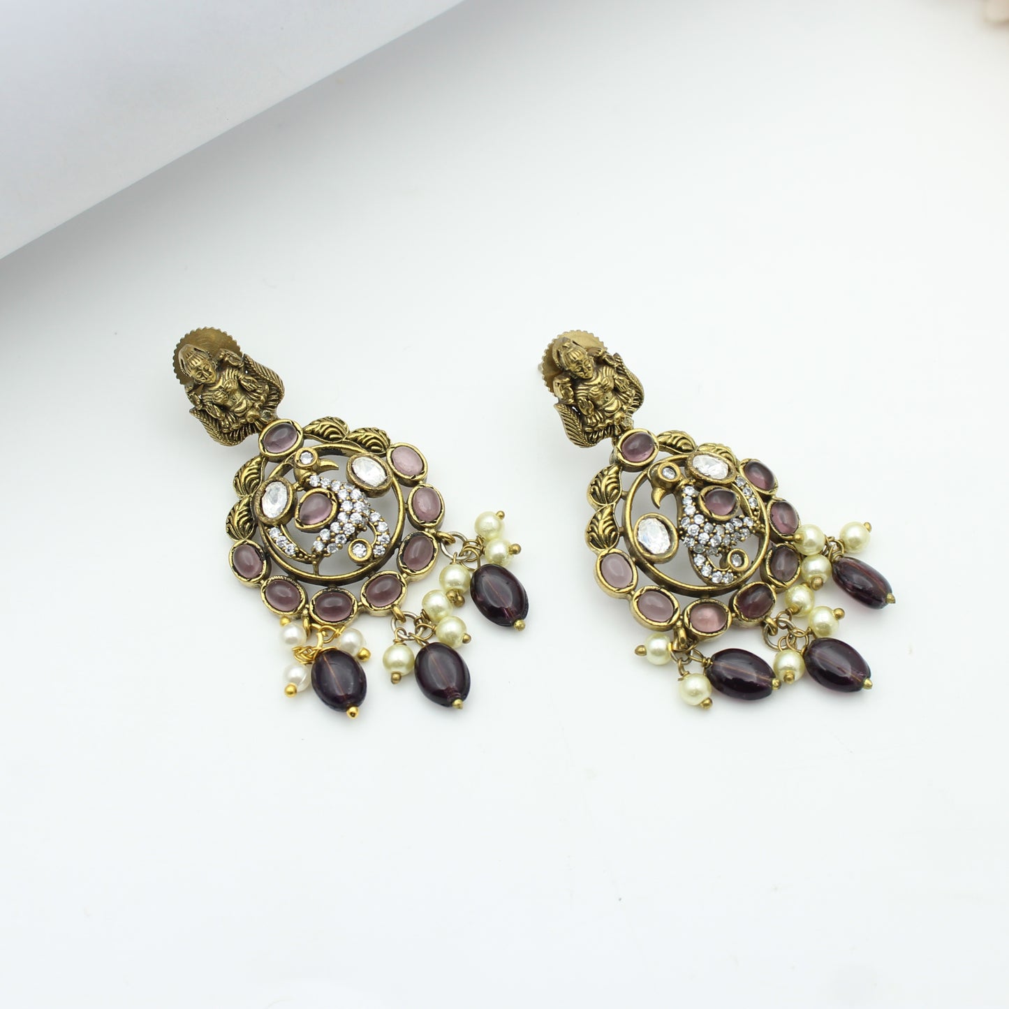 Victorian Peacock Laxmi Short Necklace Purple