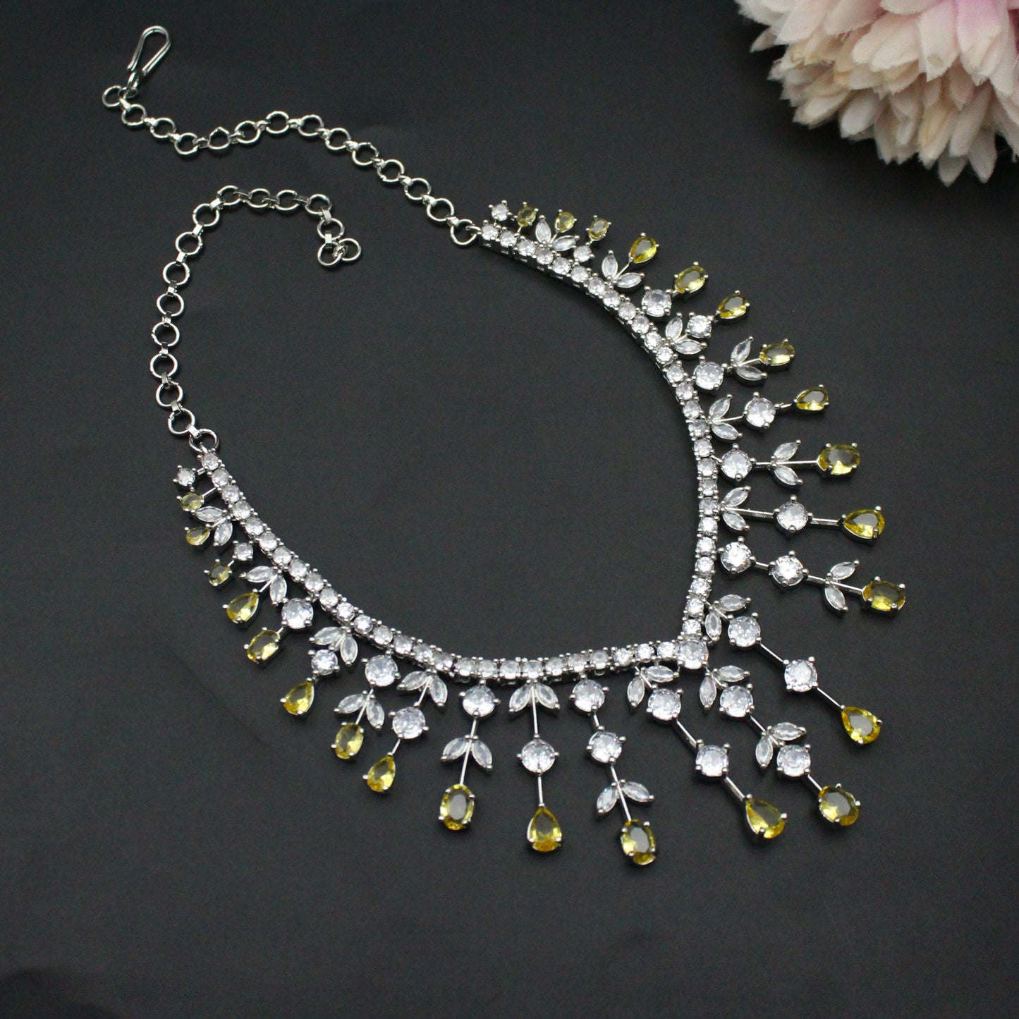 Platinum Yellow Short Necklace
