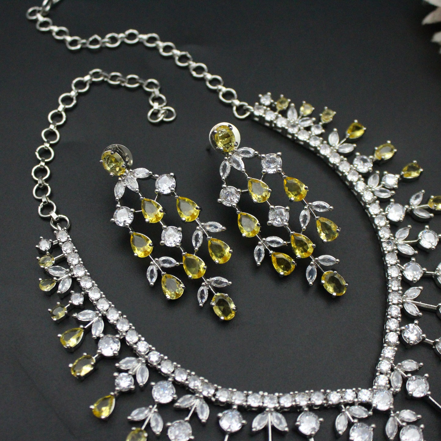 Platinum Yellow Short Necklace