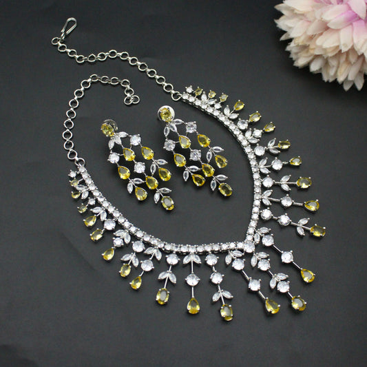Platinum Yellow Short Necklace