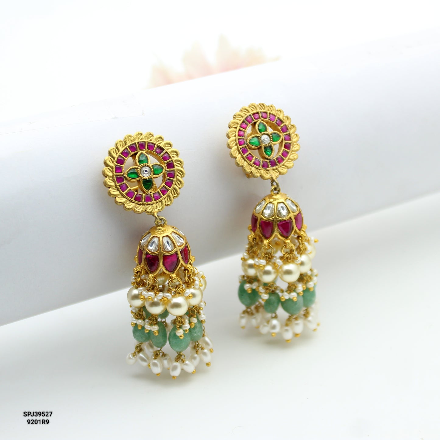 Jadau Jhumki With Screw Back