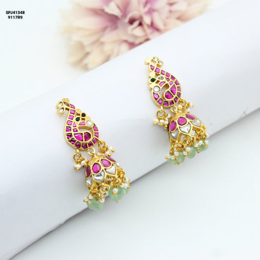Jadau Peacock Jhumki