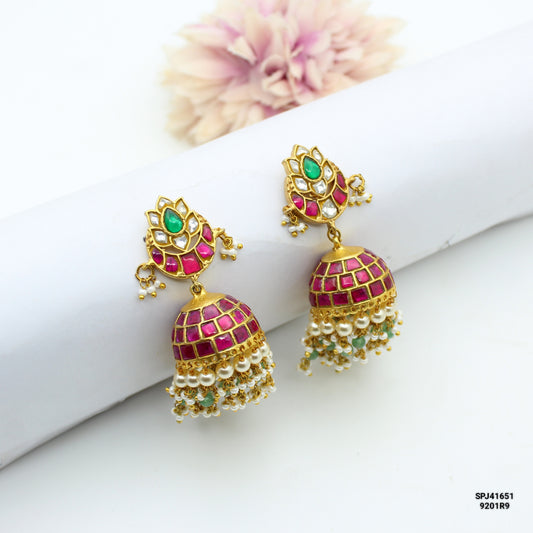 Jadau Jhumki With Screw Back