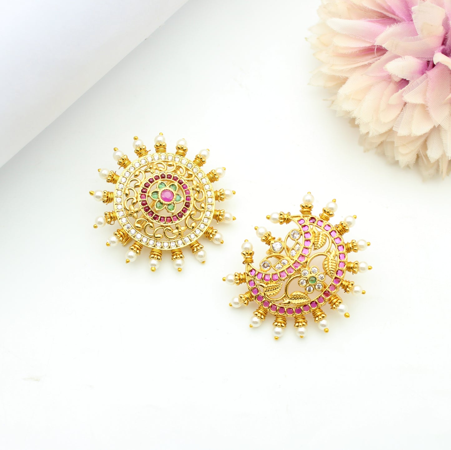 CZ Multi Stone Suryudu & Chandrudu 1.7 Inches