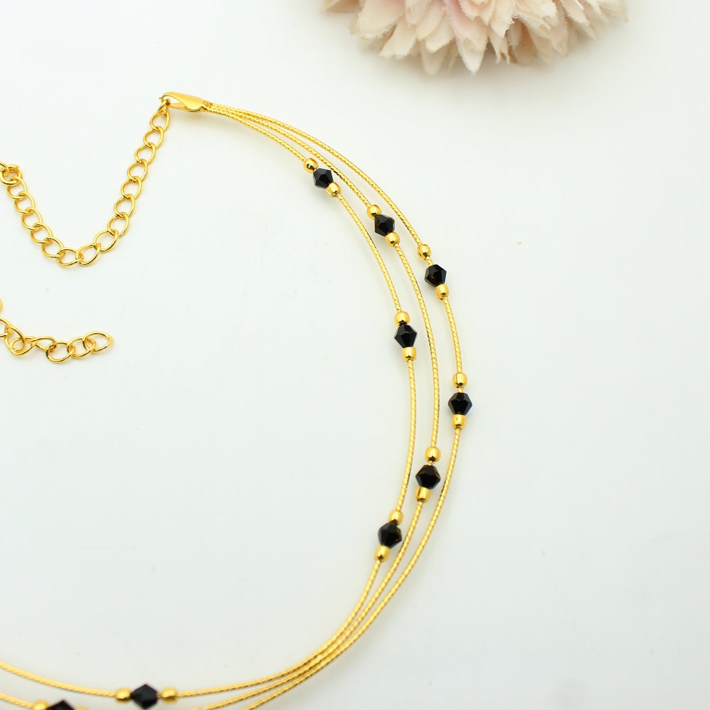 42209 Black Beads Kante (14.5 Inches)
